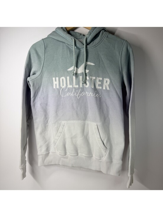 Hollister Sweaters - Hollister California Women’s S Blue Ombre Hoodie Embroidered Logo Pullover